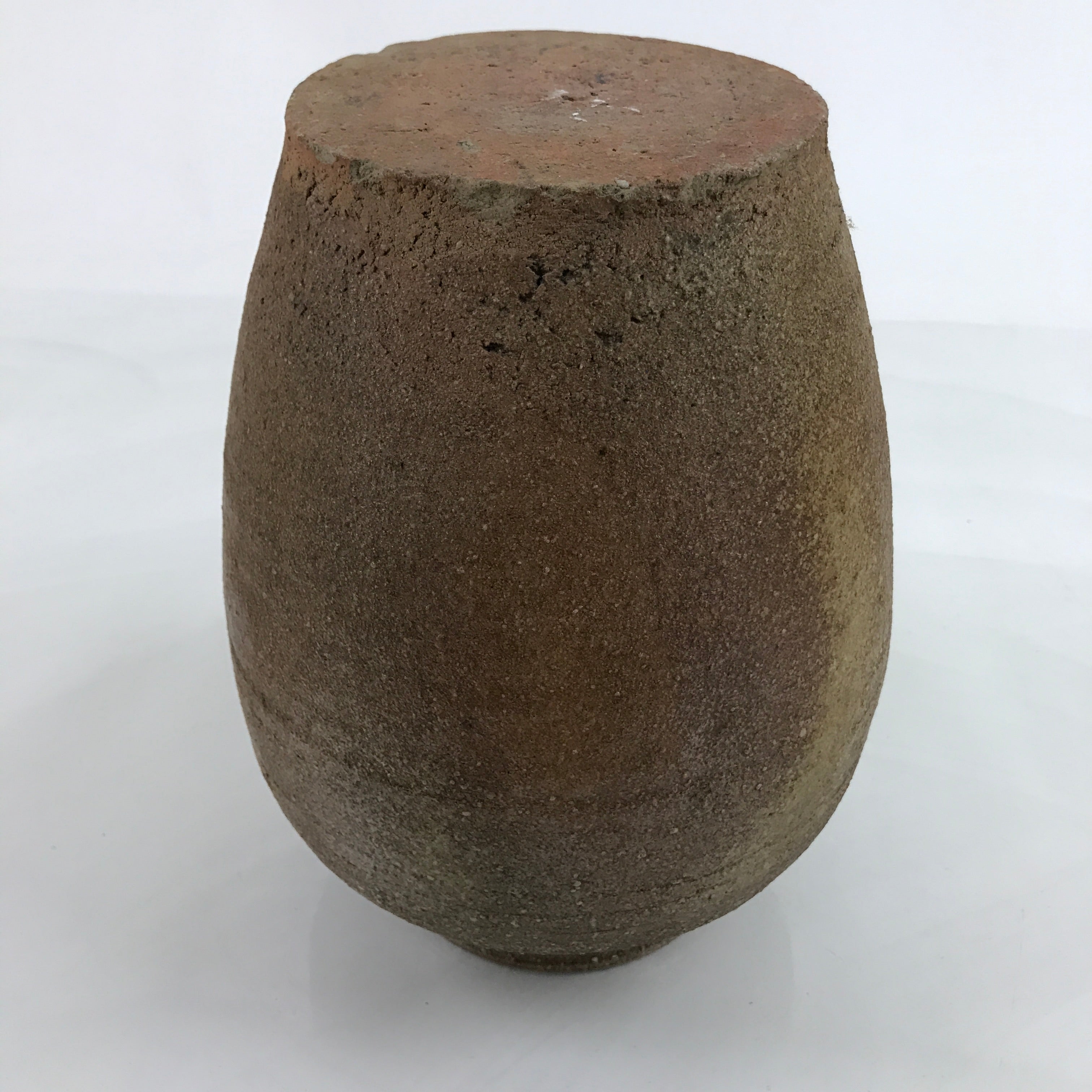 Japanese Ceramic Flower Vase Vtg Ikebana Kabin Brown Ash Glaze FK141