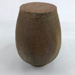 Japanese Ceramic Flower Vase Vtg Ikebana Kabin Brown Ash Glaze FK141