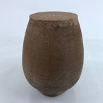 Japanese Ceramic Flower Vase Vtg Ikebana Kabin Brown Ash Glaze FK141