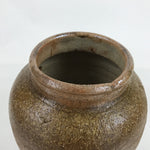 Japanese Ceramic Flower Vase Vtg Ikebana Kabin Brown Ash Glaze FK141