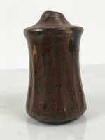 Japanese Ceramic Flower Vase Vtg Ikebana Kabin Brown Black Taper Mentori FK239