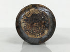 Japanese Ceramic Flower Vase Vtg Ikebana Kabin Brown Black Taper Mentori FK239