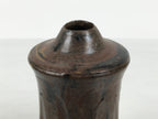 Japanese Ceramic Flower Vase Vtg Ikebana Kabin Brown Black Taper Mentori FK239