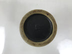 Japanese Ceramic Flower Vase Vtg Ikebana Kabin Brown Black White Magatama FK197