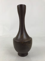 Japanese Ceramic Flower Vase Vtg Ikebana Kabin Brown Crane Neck Pottery FK189