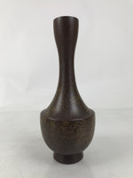 Japanese Ceramic Flower Vase Vtg Ikebana Kabin Brown Crane Neck Pottery FK189