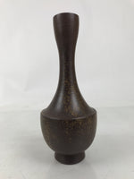 Japanese Ceramic Flower Vase Vtg Ikebana Kabin Brown Crane Neck Pottery FK189