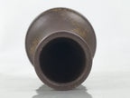 Japanese Ceramic Flower Vase Vtg Ikebana Kabin Brown Crane Neck Pottery FK189