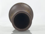 Japanese Ceramic Flower Vase Vtg Ikebana Kabin Brown Crane Neck Pottery FK189
