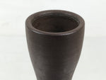 Japanese Ceramic Flower Vase Vtg Ikebana Kabin Brown Crane Neck Pottery FK189