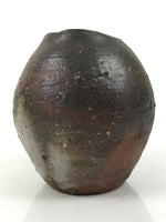 Japanese Ceramic Flower Vase Vtg Ikebana Kabin Brown Gray Ash Glaze FK174