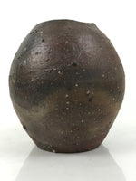 Japanese Ceramic Flower Vase Vtg Ikebana Kabin Brown Gray Ash Glaze FK174