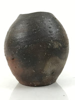 Japanese Ceramic Flower Vase Vtg Ikebana Kabin Brown Gray Ash Glaze FK174