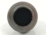 Japanese Ceramic Flower Vase Vtg Ikebana Kabin Brown Gray Ash Glaze FK174
