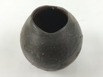 Japanese Ceramic Flower Vase Vtg Ikebana Kabin Brown Gray Ash Glaze FK174