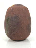 Japanese Ceramic Flower Vase Vtg Ikebana Kabin Brown Gray Gold Round PX789