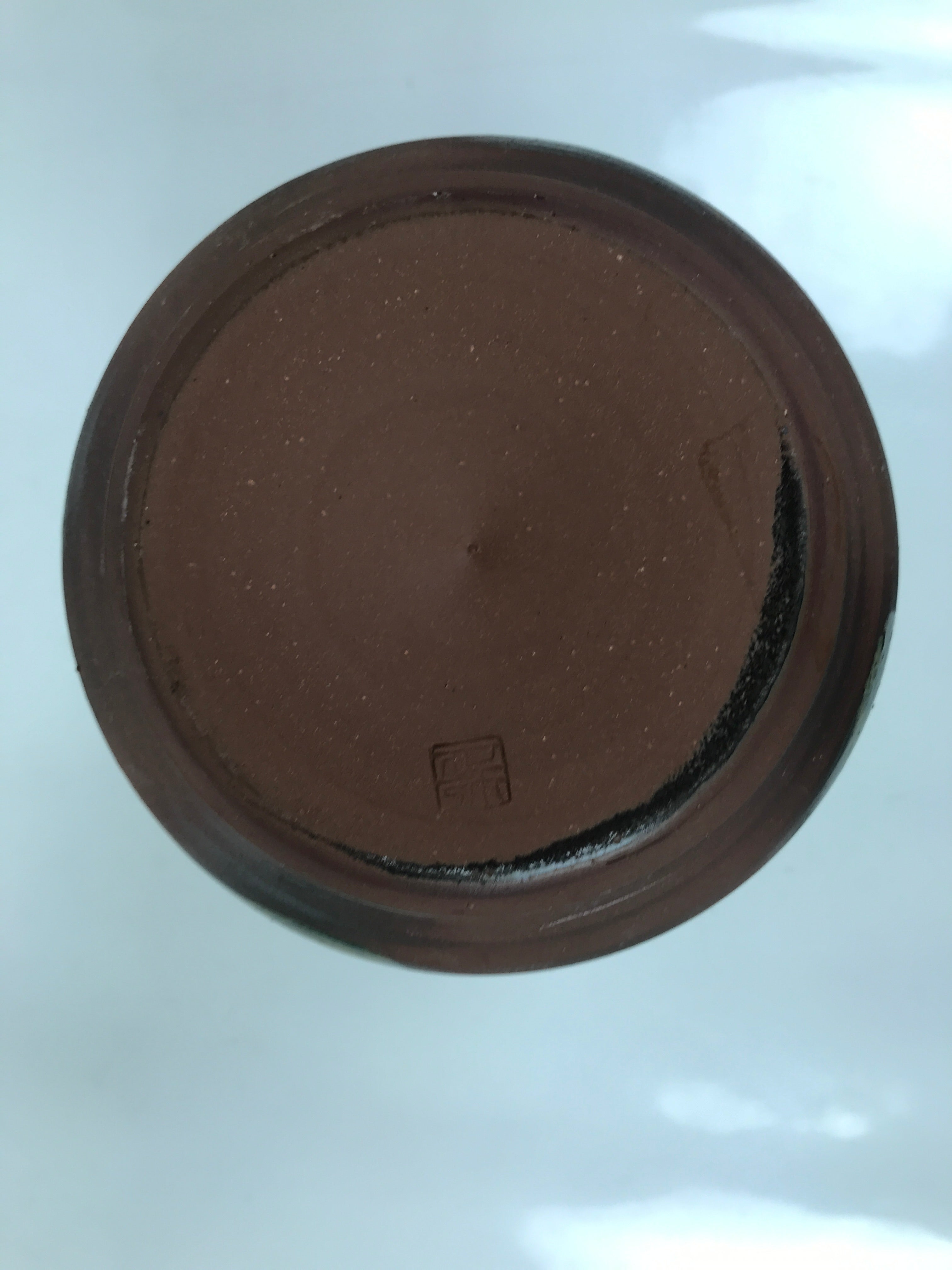 Japanese Ceramic Flower Vase Vtg Ikebana Kabin Cylindrical Brown Black FK192