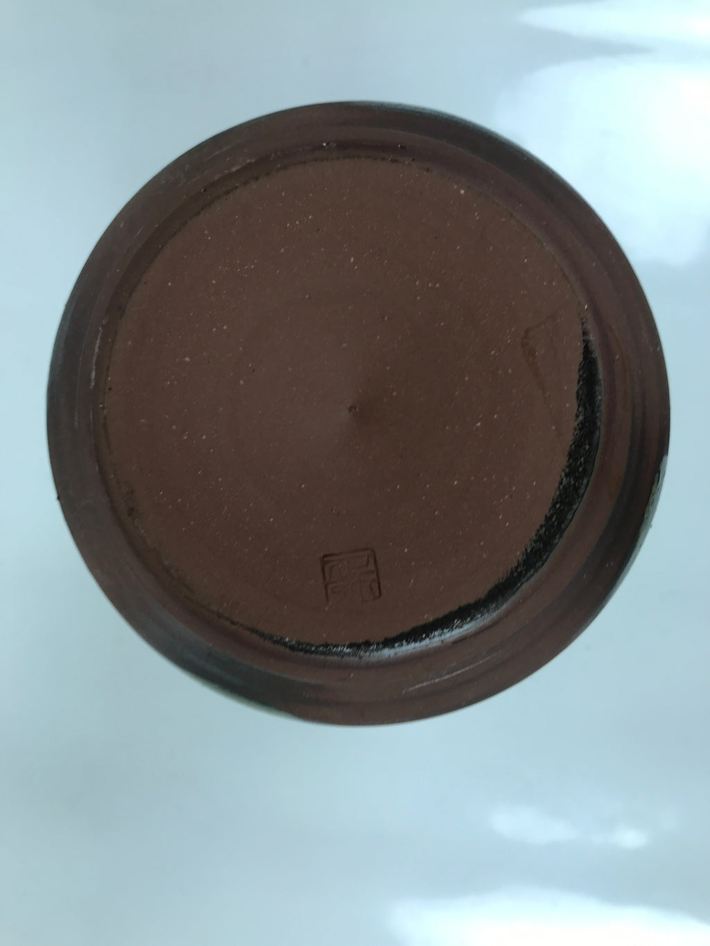 Japanese Ceramic Flower Vase Vtg Ikebana Kabin Cylindrical Brown Black FK192