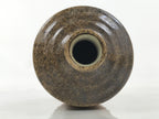 Japanese Ceramic Flower Vase Vtg Ikebana Kabin Cylindrical Brown Pottery FK168