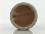 Japanese Ceramic Flower Vase Vtg Ikebana Kabin Cylindrical Brown Pottery FK168