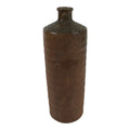 Japanese Ceramic Flower Vase Vtg Ikebana Kabin Cylindrical Brown Pottery FK168