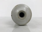 Japanese Ceramic Flower Vase Vtg Ikebana Kabin Cylindrical White Brown FK231