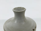 Japanese Ceramic Flower Vase Vtg Ikebana Kabin Cylindrical White Brown FK231