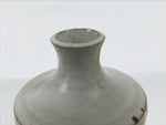 Japanese Ceramic Flower Vase Vtg Ikebana Kabin Cylindrical White Brown FK231