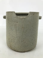 Japanese Ceramic Flower Vase Vtg Ikebana Kabin Shigaraki Ware Gray FK195