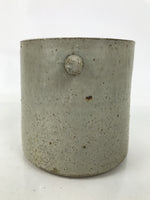 Japanese Ceramic Flower Vase Vtg Ikebana Kabin Shigaraki Ware Gray FK195