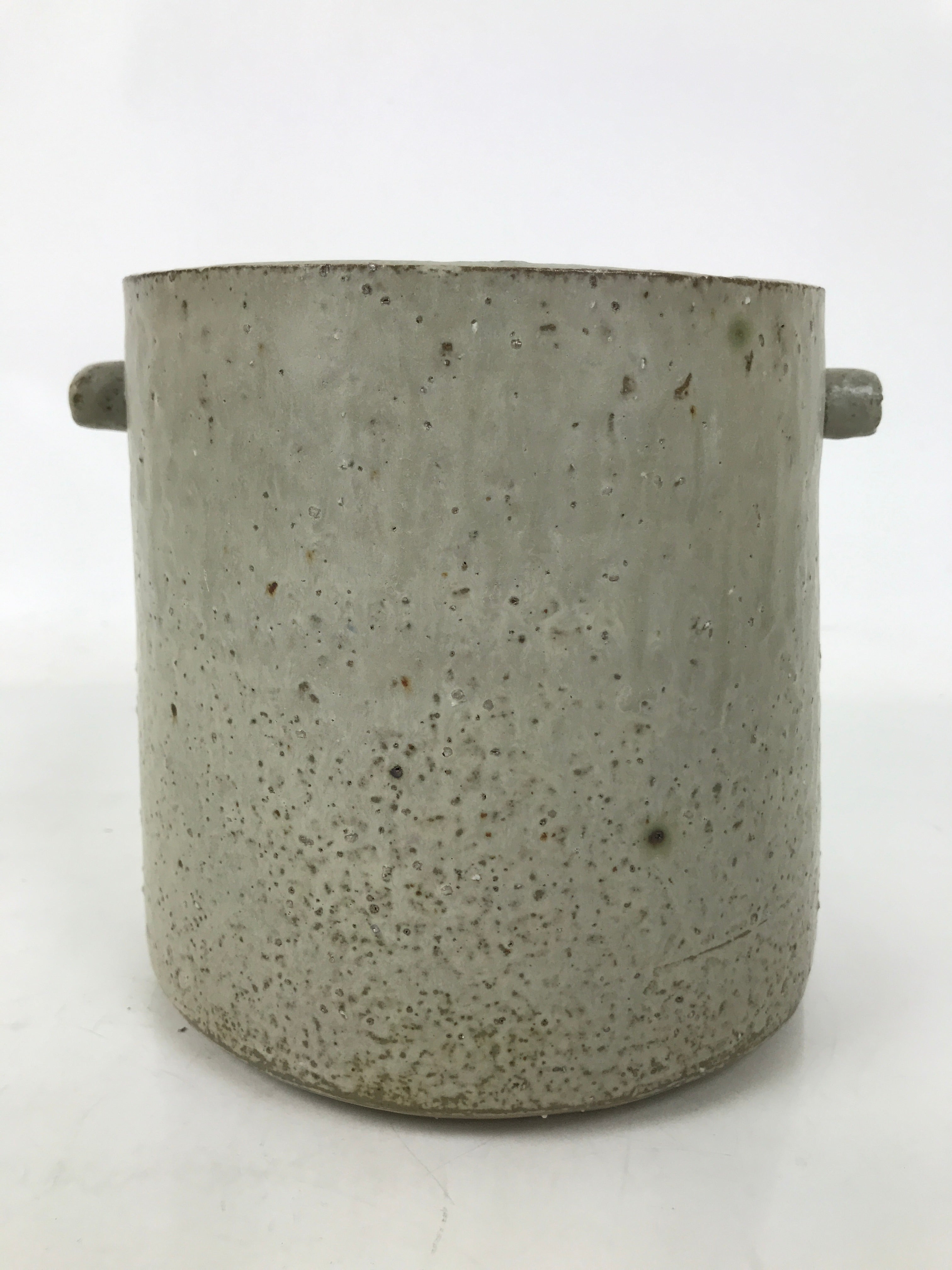 Japanese Ceramic Flower Vase Vtg Ikebana Kabin Shigaraki Ware Gray FK195