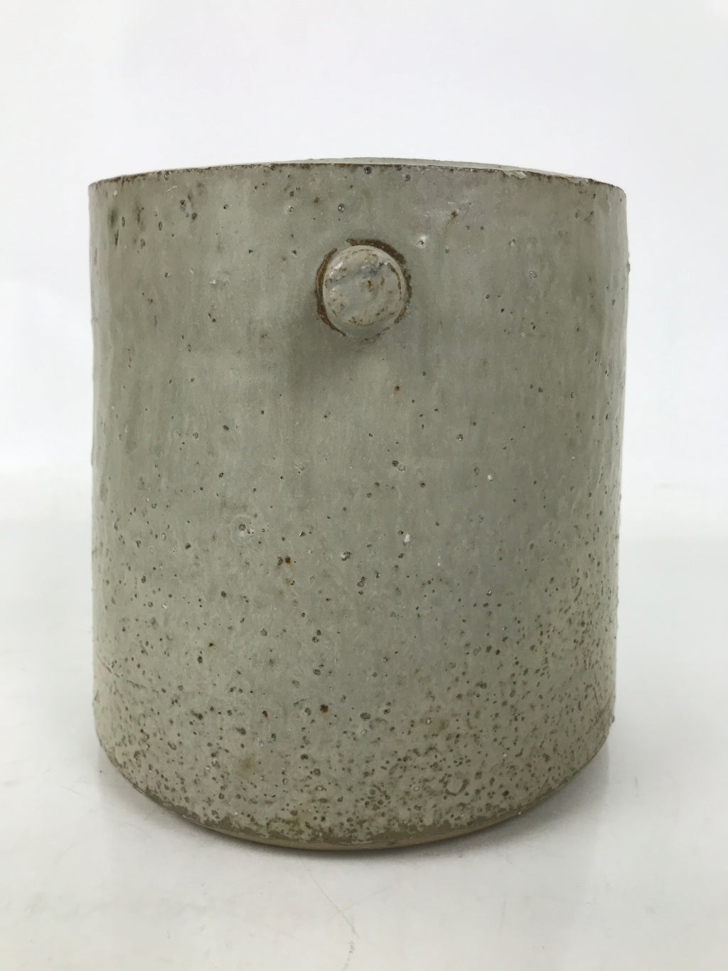 Japanese Ceramic Flower Vase Vtg Ikebana Kabin Shigaraki Ware Gray FK195