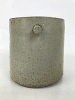 Japanese Ceramic Flower Vase Vtg Ikebana Kabin Shigaraki Ware Gray FK195