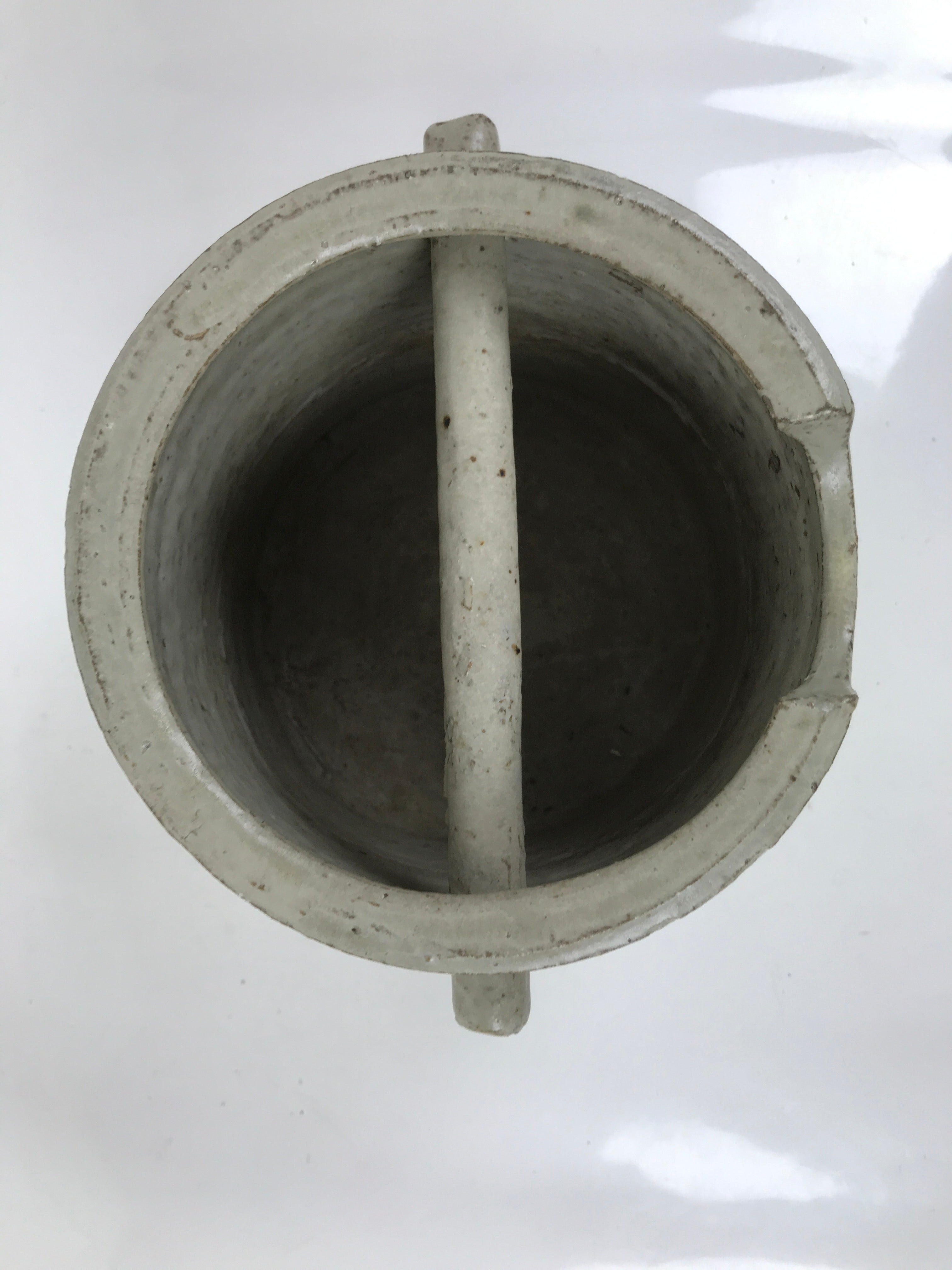 Japanese Ceramic Flower Vase Vtg Ikebana Kabin Shigaraki Ware Gray FK195