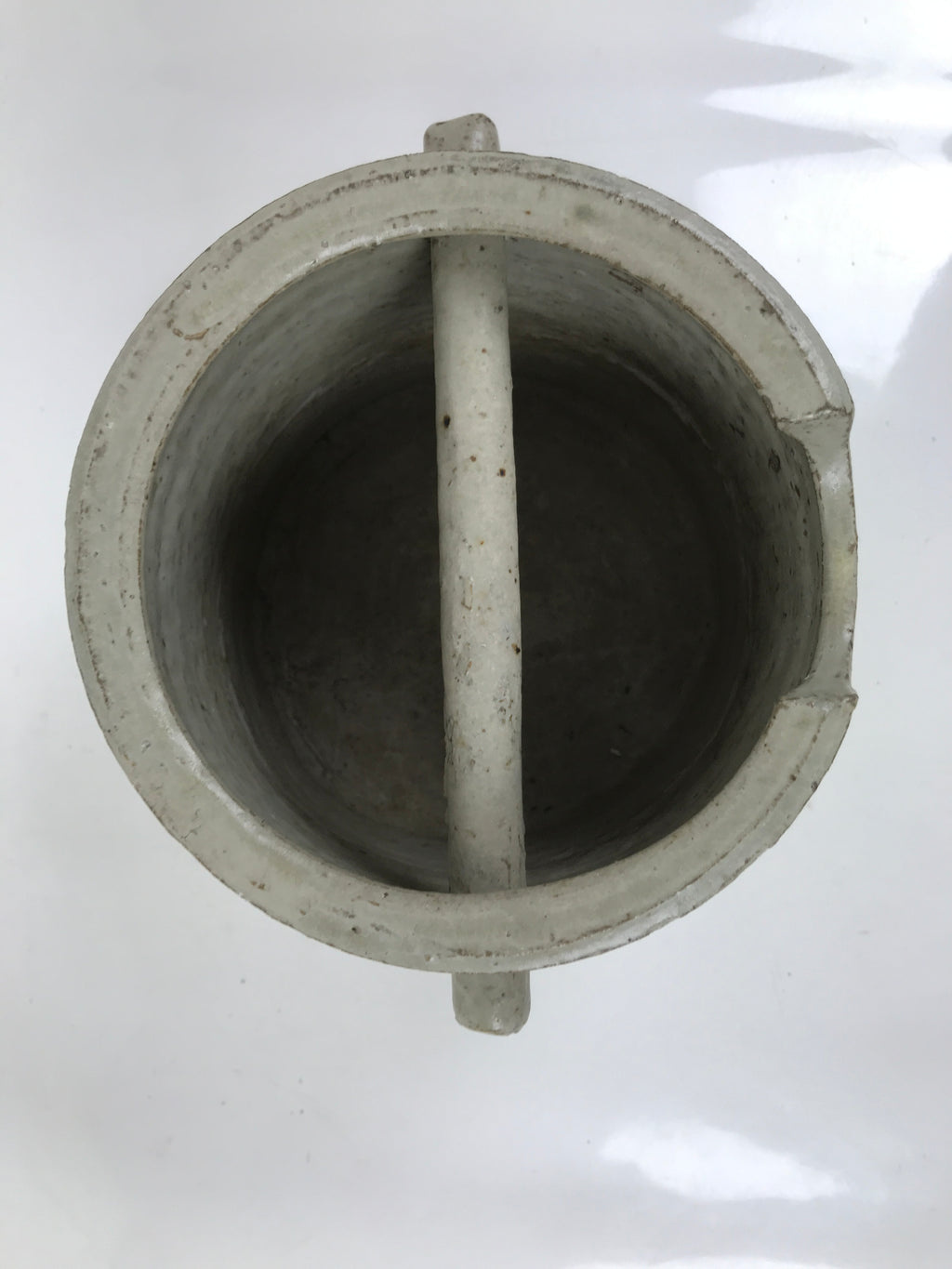 Japanese Ceramic Flower Vase Vtg Ikebana Kabin Shigaraki Ware Gray FK195