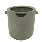 Japanese Ceramic Flower Vase Vtg Ikebana Kabin Shigaraki Ware Gray FK195