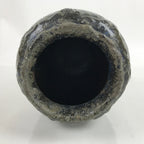 Japanese Ceramic Flower Vase Vtg Ikebana Pottery Kabin Brown Blue Drip FK130