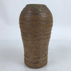 Japanese Ceramic Flower Vase Vtg Ikebana Pottery Kabin Brown Unique Shape FK125