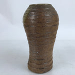 Japanese Ceramic Flower Vase Vtg Ikebana Pottery Kabin Brown Unique Shape FK125