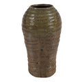 Japanese Ceramic Flower Vase Vtg Ikebana Pottery Kabin Brown Unique Shape FK125