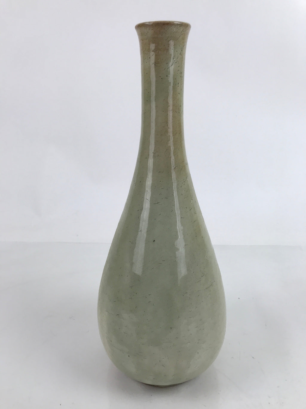 Japanese Ceramic Flower Vase Vtg Kabin Crane Neck Glass Glaze FK147