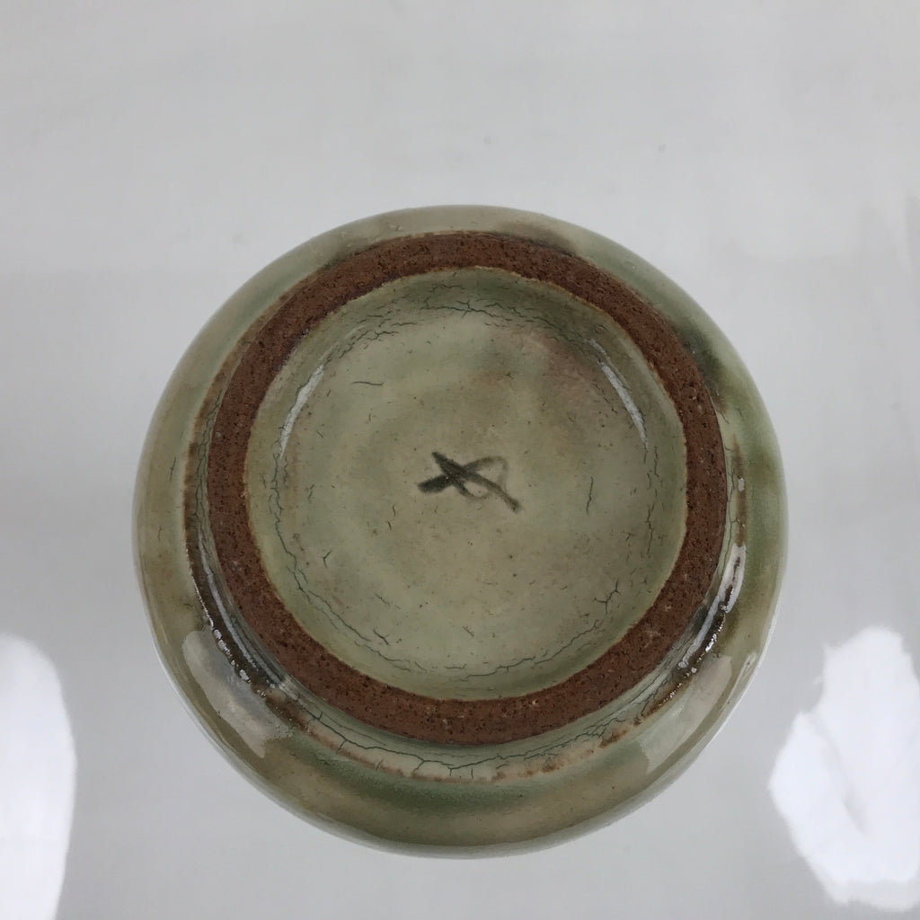 Japanese Ceramic Flower Vase Vtg Kabin Crane Neck Glass Glaze FK147