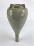 Japanese Ceramic Flower Vase Vtg Kabin Crane Neck Glass Glaze FK147