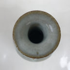 Japanese Ceramic Flower Vase Vtg Kabin Crane Neck Glass Glaze Green FK151