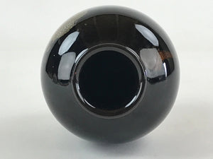 Japanese Ceramic Flower Vase Vtg Kabin Ikebana Flower Arrangement Black FK66