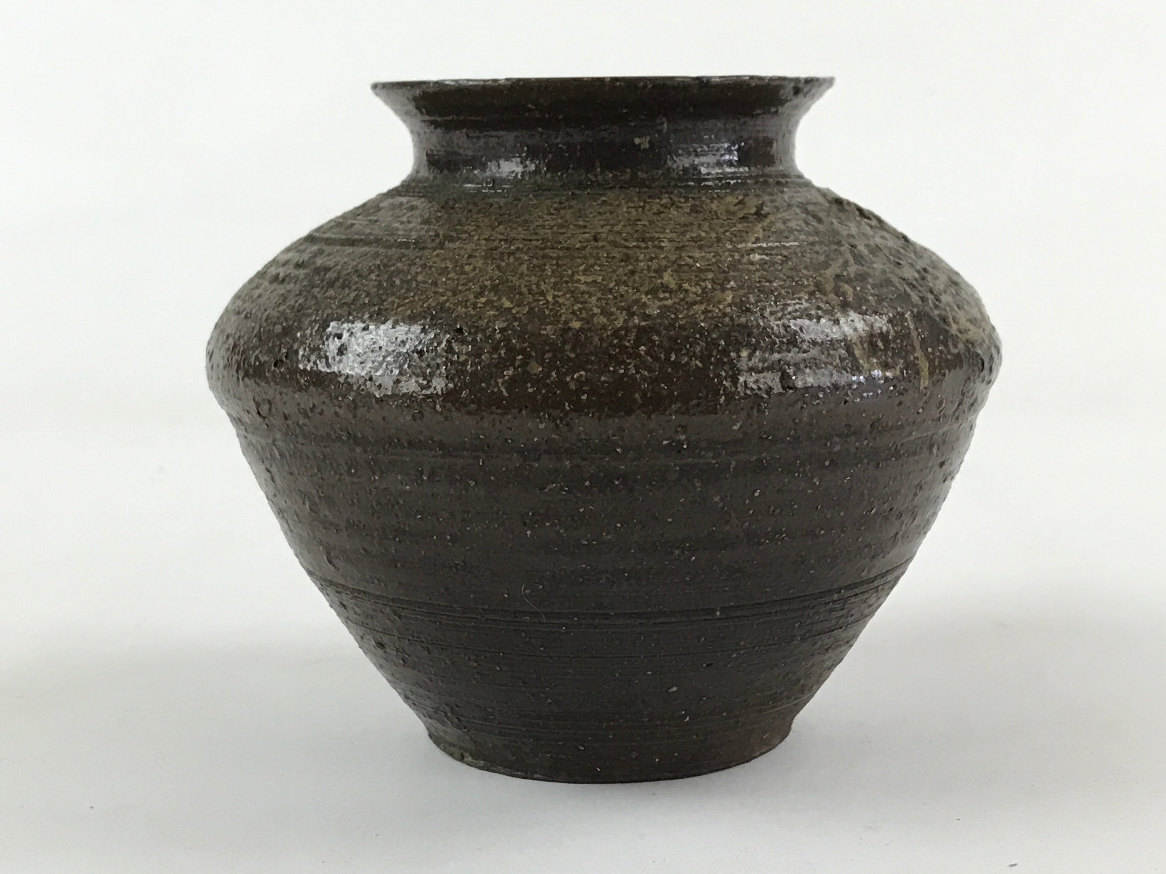 Japanese Ceramic Flower Vase Vtg Kabin Ikebana Flower Arrangement Brown FK63