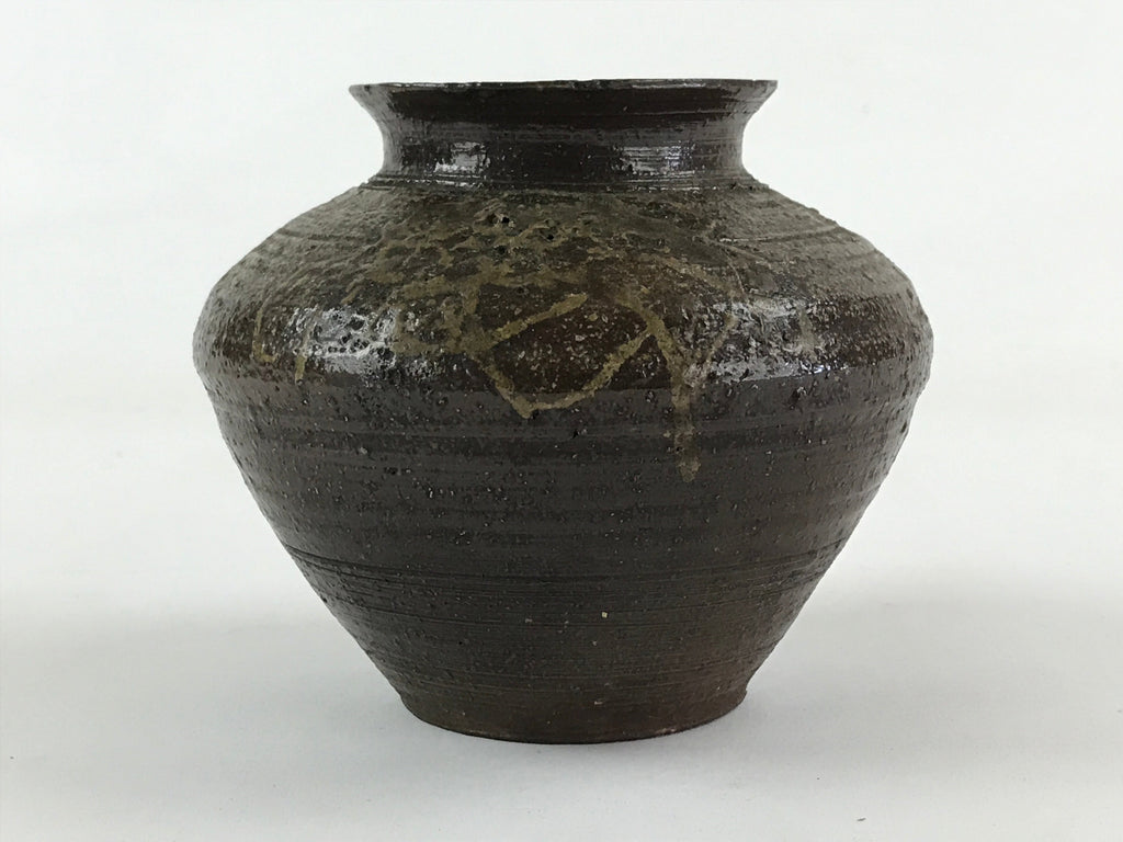 Japanese Ceramic Flower Vase Vtg Kabin Ikebana Flower Arrangement Brown FK63