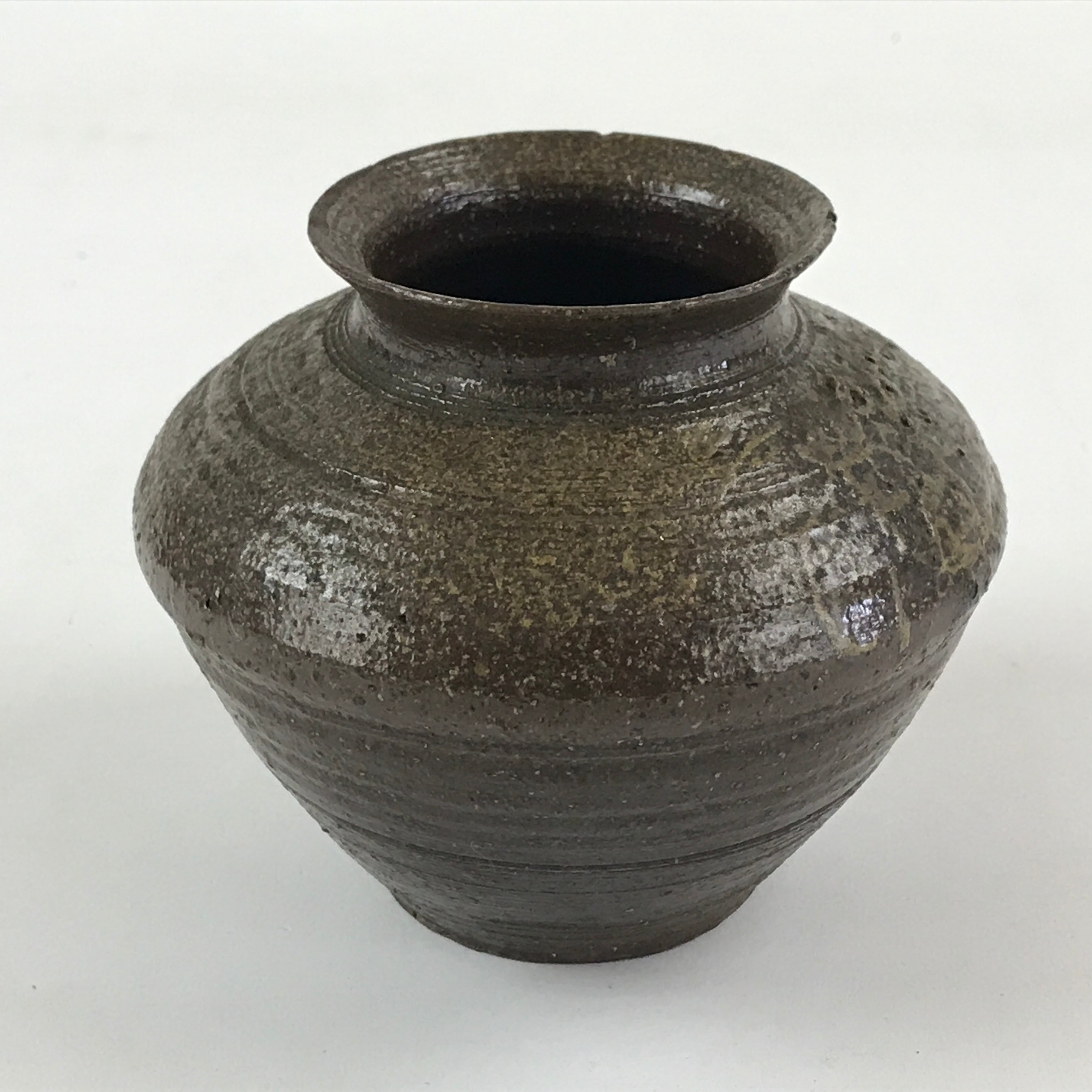 Japanese Ceramic Flower Vase Vtg Kabin Ikebana Flower Arrangement Brown FK63
