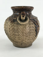 Japanese Ceramic Flower Vase Vtg Kabin Ikebana Flower Arrangement Brown FK67
