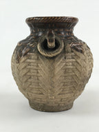 Japanese Ceramic Flower Vase Vtg Kabin Ikebana Flower Arrangement Brown FK67